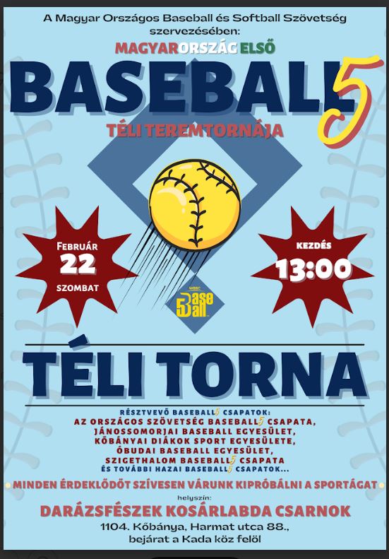   Baseball5 Tli Torna a MOBSSz szervezsben 2025.Janur 22.n a Kbnyai Darzsfszek Kosrlabda Csarnokban.